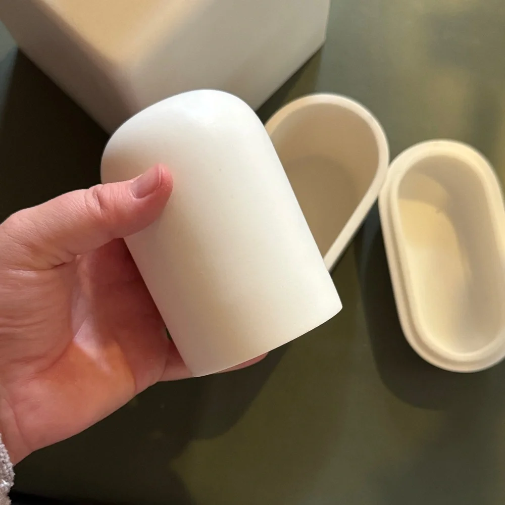 West Elm White Bathroom Accessory Set
